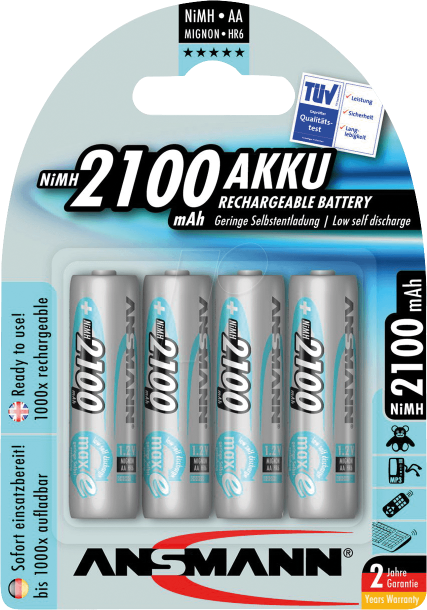 Thumbnail - ANS MAXE 4XAA - maxE, NiMh Akku, AA (Mignon), 2100 mAh, 4er-Pack