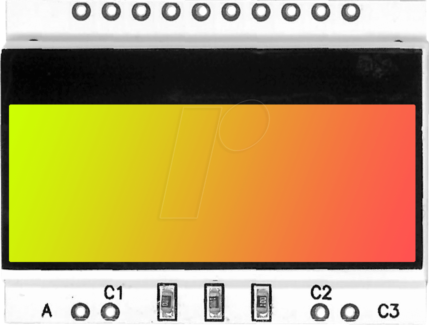 EA LED36X28-GR - LED-Beleuchtung für EA DOGS104x, 33,5 x 12,5 mm, gelbgrün / rot