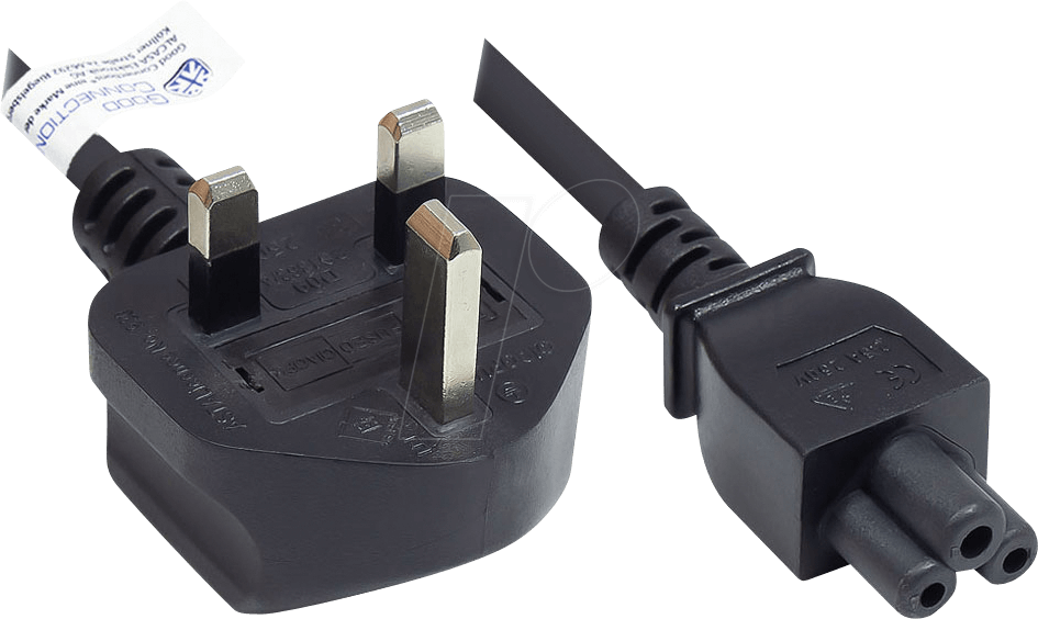 GC P7305-S018 - Netzkabel, UK Stecker, gew, 1,8 m, schw, C5