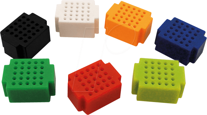 BREADBOARD1 25 - Experimentier-Steckboard, 25 Kontakte, 7er-Set