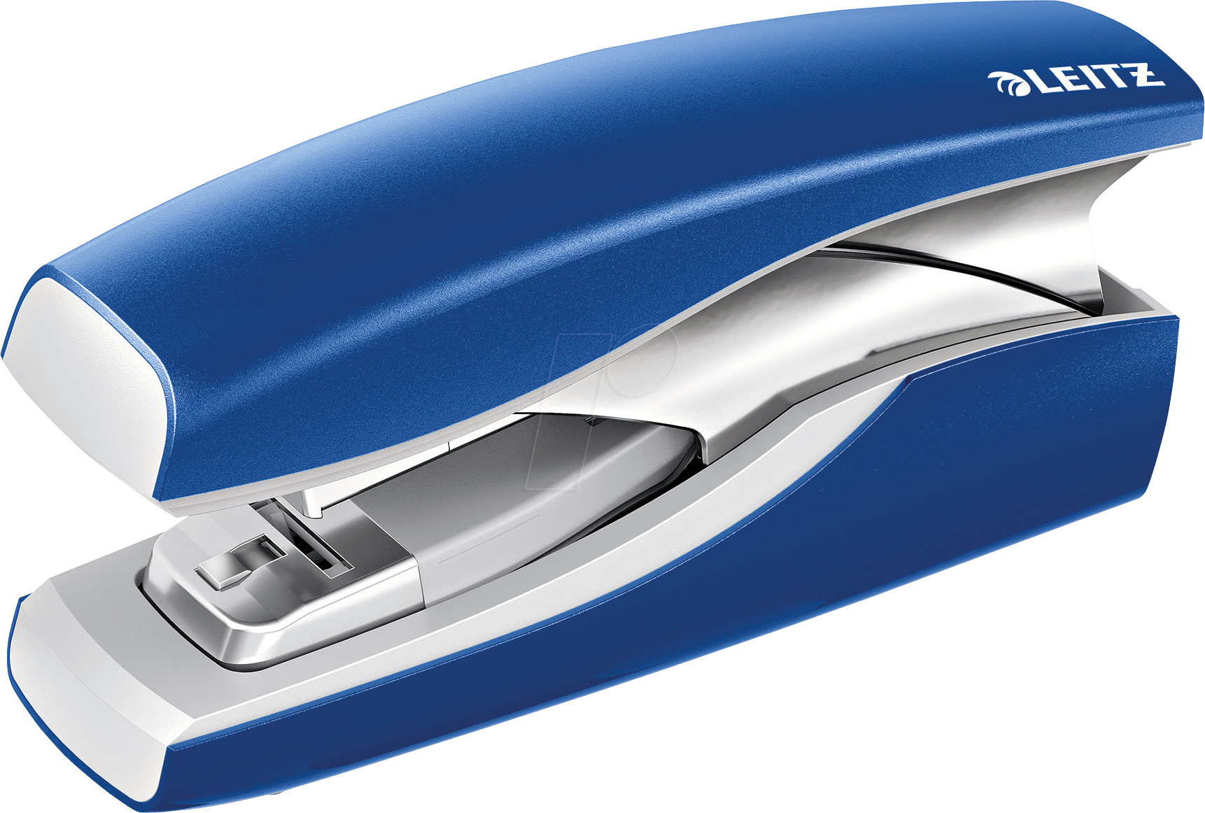 LEITZ 56030035 - Heftgerät, Softpress Flachhefter, bis zu 30 Blatt, NeXXt, blau