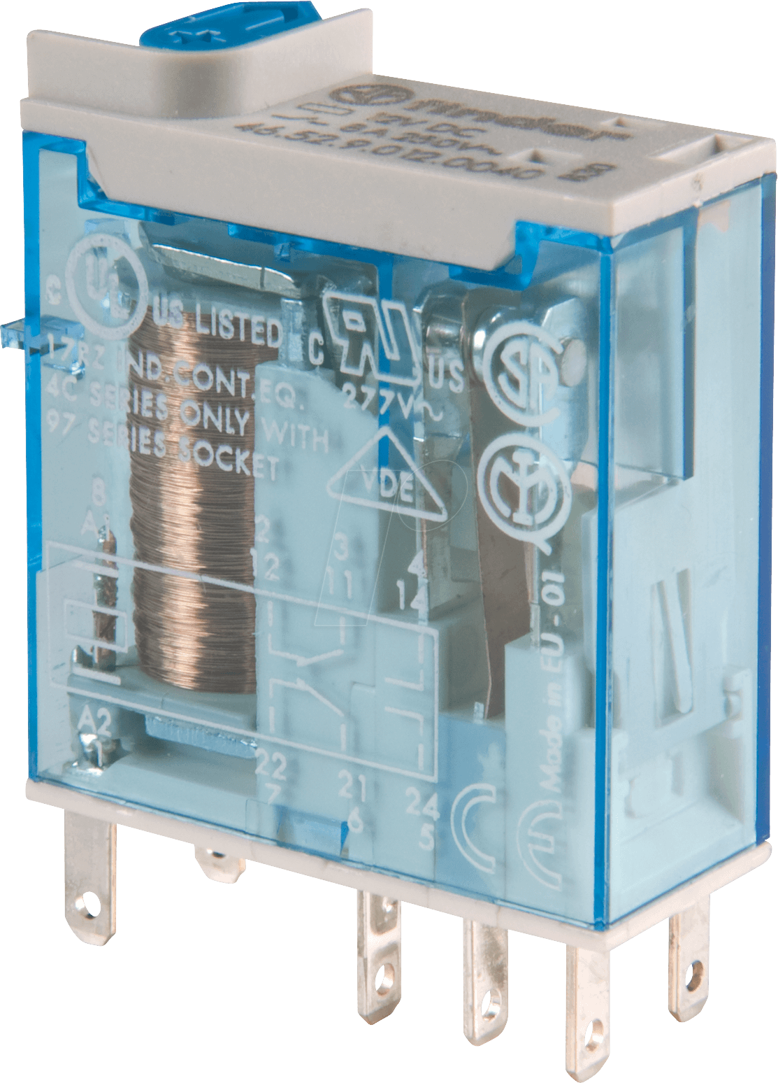 FIN 46.52.9 12V - Industrie-Miniatur-Relais, Faston-Anschlüsse