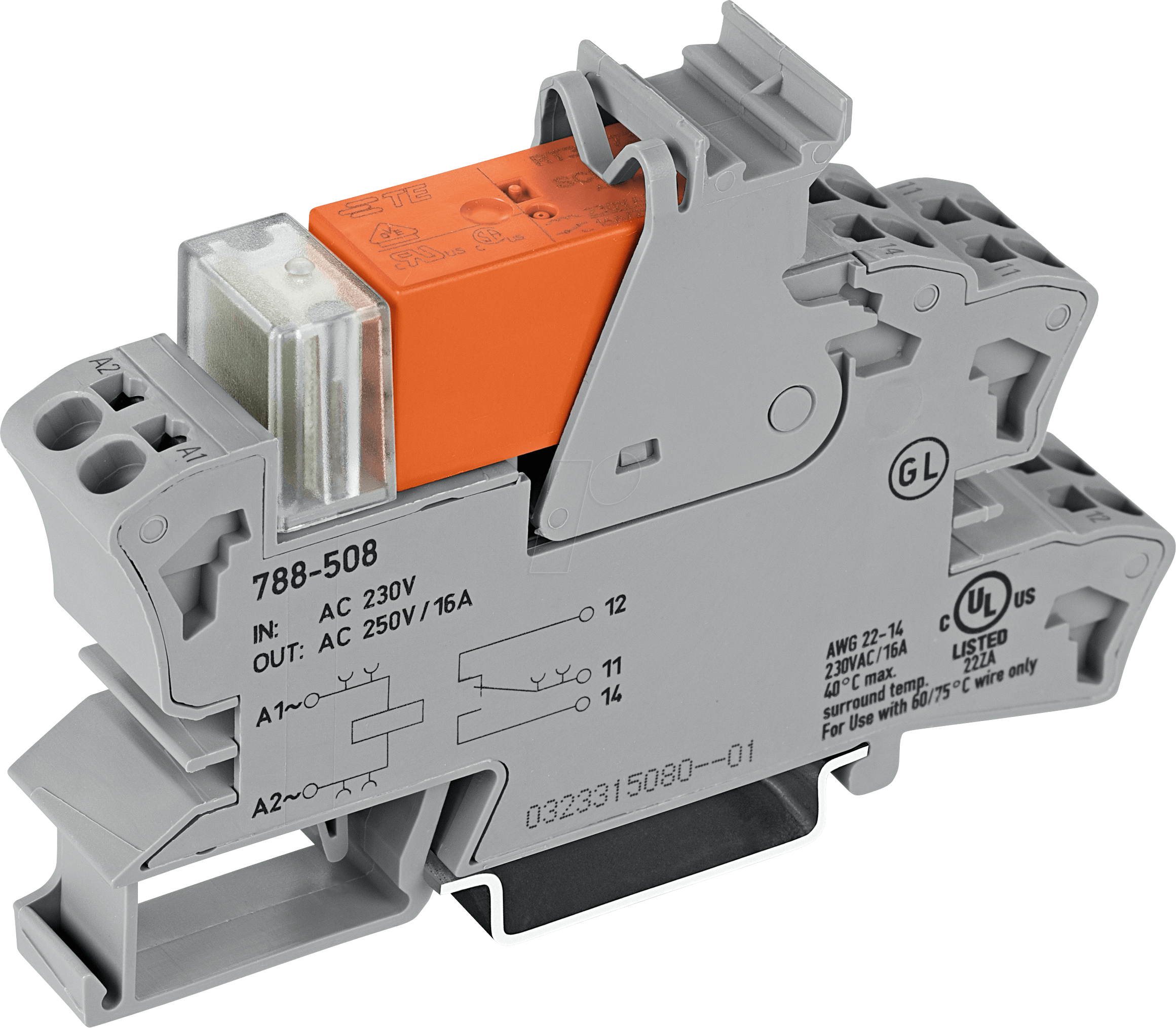 WAGO 788-508 - Stecksockel mit Relais, 1 Wechsler, 230 V AC