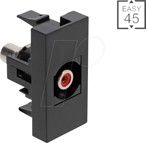 Thumbnail - DELOCK 90963 - Easy 45 Cinch Buchse zu Cinch Buchse rot / schwarz