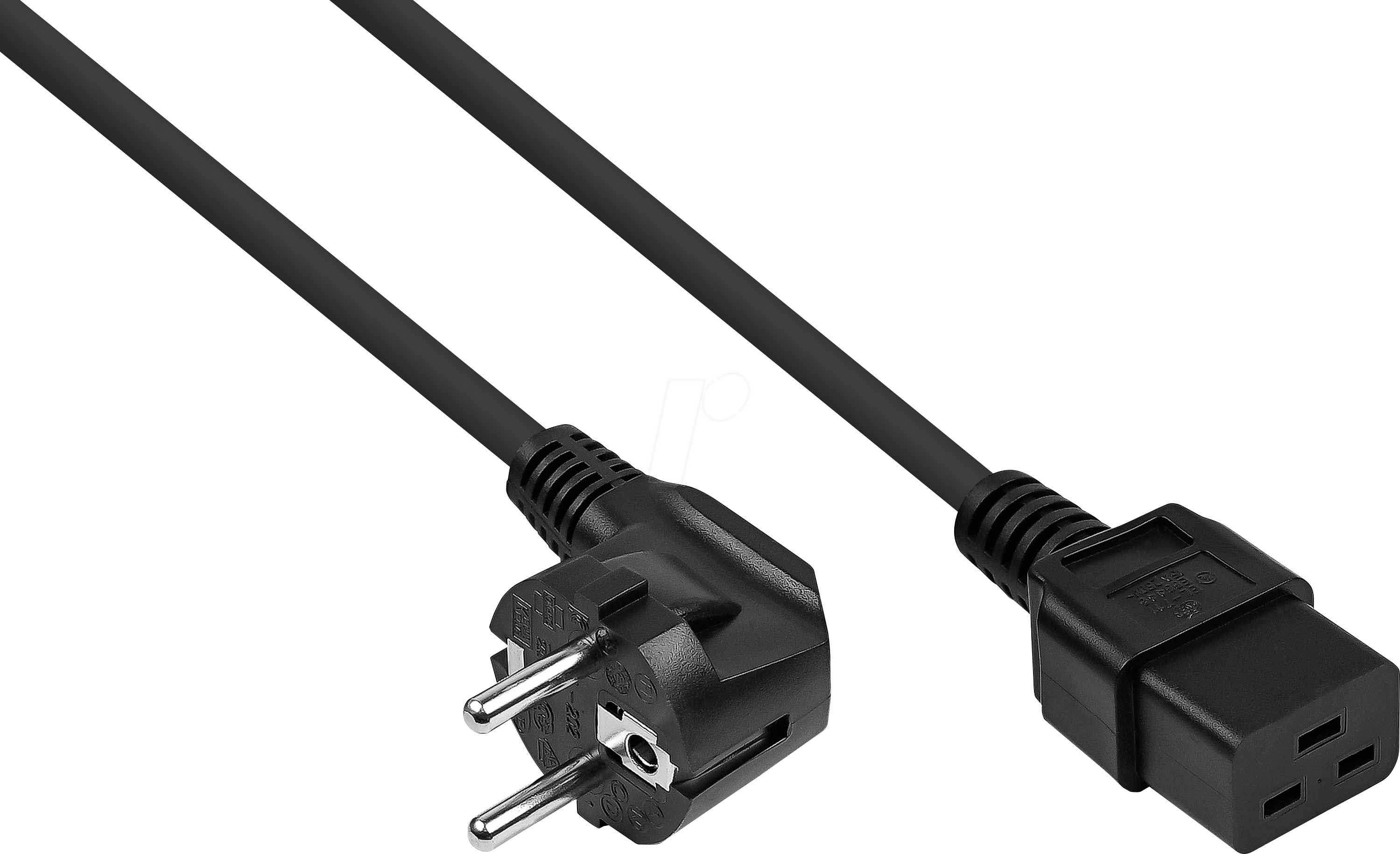 KM SK0190-S030 - Netzkabel Schutzkontakt-Stecker Typ E+F (90° gew.), 3m