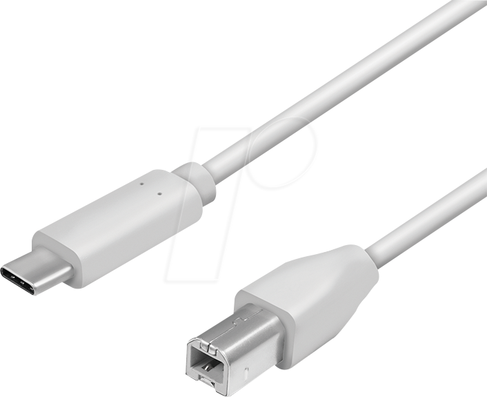 LOGILINK CU0160 - USB 2.0 Kabel, C Stecker auf B Stecker, grau, 1,0 m