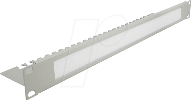 DELOCK 66538 - 19'' Kabelmanagement Bürstenleiste, Kabelabfangplatte 1 HE grau