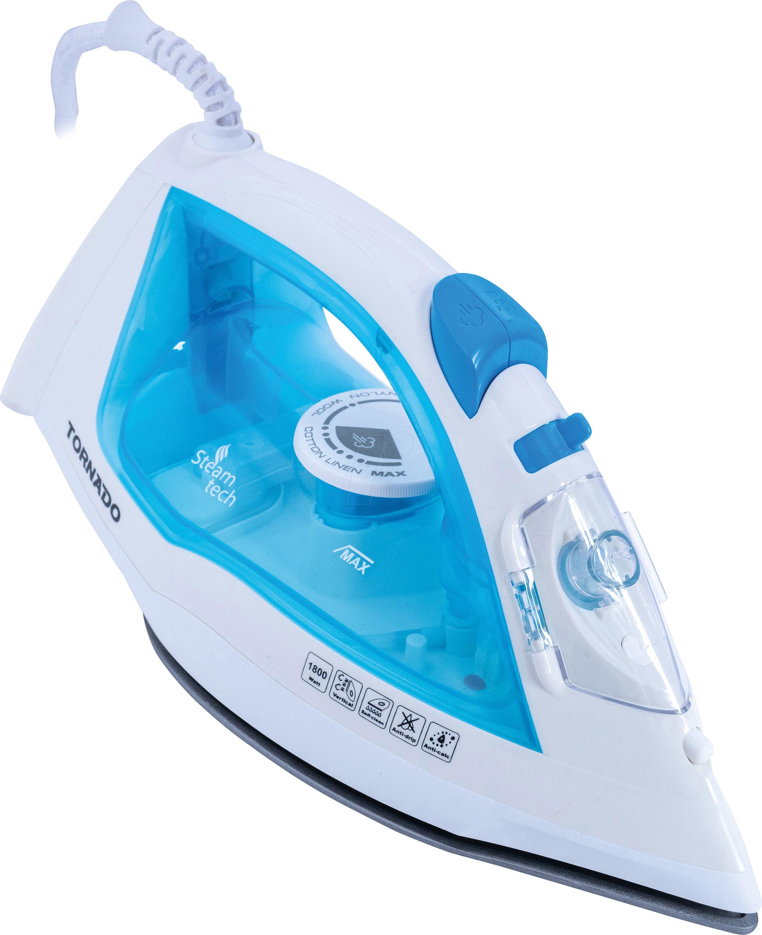 TOR TST-1800B - TORNADO Dampfbügeleisen, 1800 W, weiß