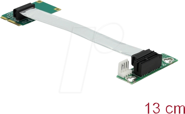 DELOCK 41370 - Riser Karte miniPCIe > PCIe x1, 13 cm, linksgerichtet
