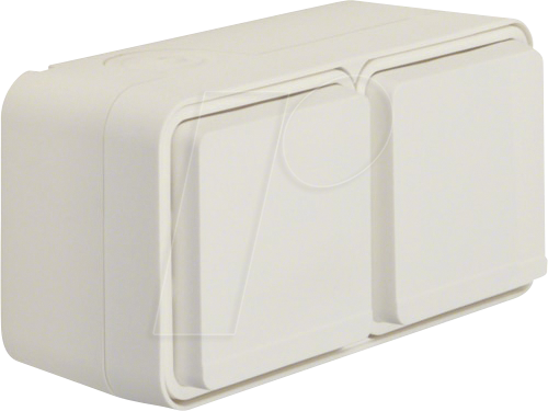 BERKER 47843512 - Steckdose 2fach waagerecht mit Klappdeckel 2 Schieber W.1, polar