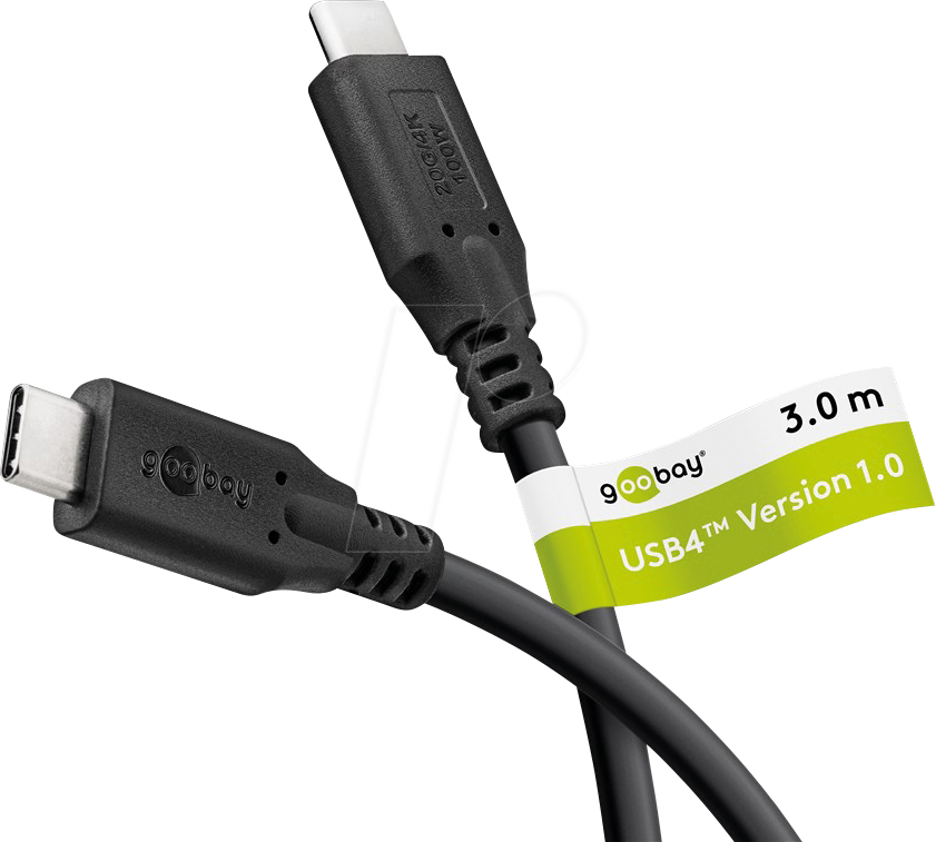 GOOBAY 74198 - USB 4.0 Kabel, 20 Gbit/s, 100 W, 4K 60Hz, 3,0 m