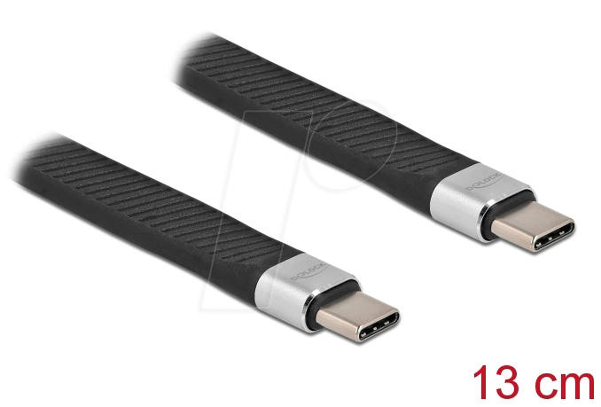 DELOCK 86939 - Sync- & Ladekabel, USB 3.1 C -> USB C, 13 cm, flach