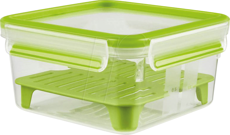 EMSA N10717 - EMSA Lunchbox CLIP & GO XL transparent, grün 1,3 l