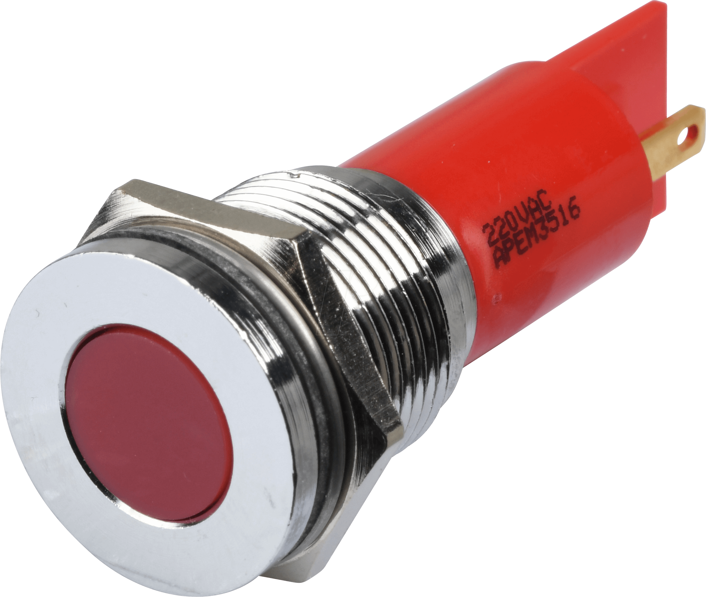 APM Q16F1C R220E - LED-Signalleuchte, rot, 220 V, Ø 16 mm, bündig, FASTON