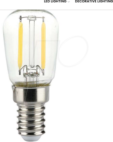 VT-214444 - LED-Lampe E14, 2 W, 200 lm, 3000 K, Filament