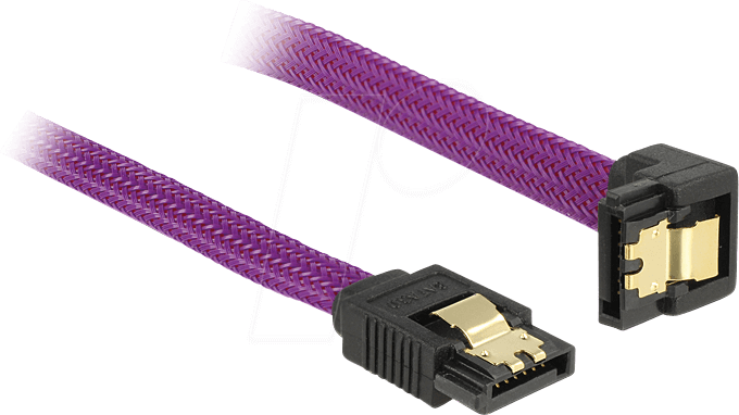 DELOCK 83696 - Kabel SATA 6Gb/s 50cm violett un/ge Metall