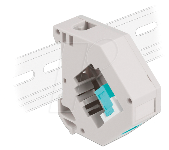 DELOCK 87173 - Keystone SC Simplex Buchse > Buchse aqua, mit Hutschienenadapter