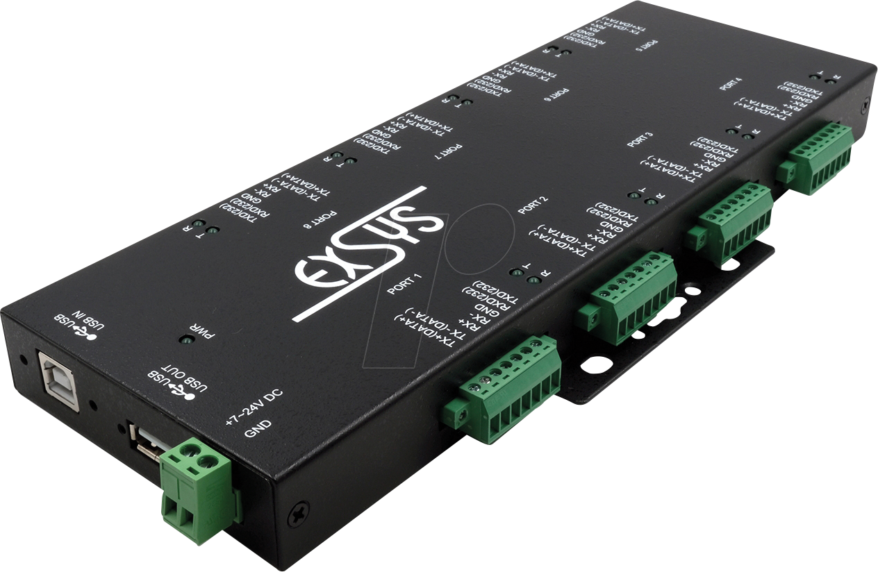 EXSYS EX1339HMVS - USB 2.0 Konverter, USB auf 8x RS-422/485, Opt. Iso.