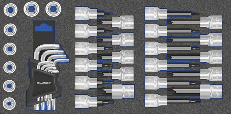 Thumbnail - MAT 8164 4092 - Steckschlüsselsatz, Schraubendreher, 1/2'', TORX, 39-teilig