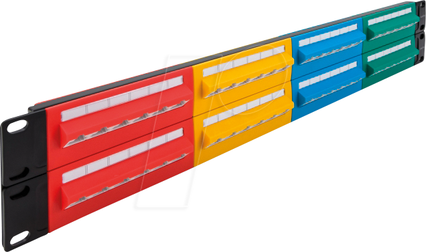 DELOCK 66881 - Patchpanel, 19”, 48-Port, Cat.5e, 2 HE, farbig
