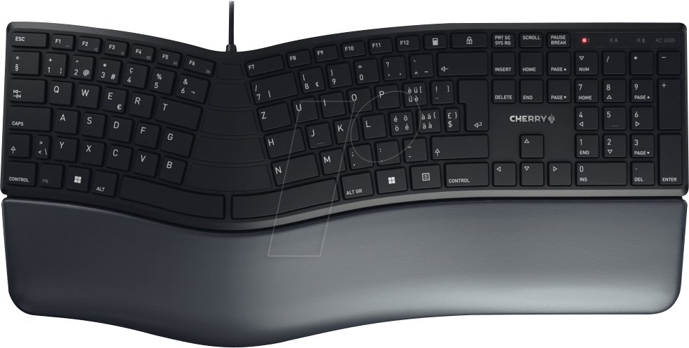 JK-4500CH-2 - Tastatur, USB, schwarz, ergonomisch, Layout: CH