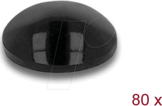 DELOCK 18307 - Gummifüße rund selbstklebend 6 x 2 mm 80 Stk. schwarz