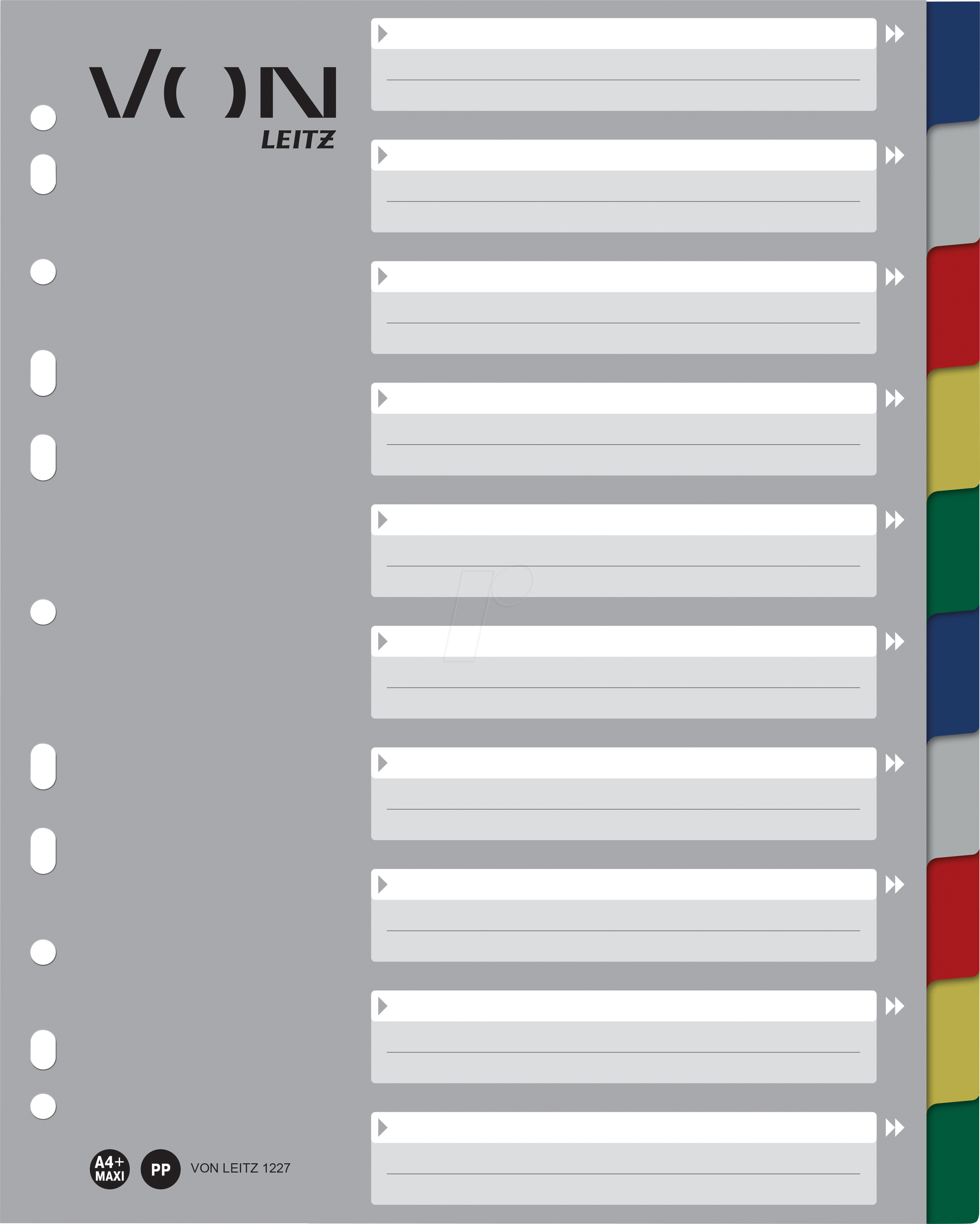 VONL 12270000 - Kunststoffregister, A4 (1-10), mehrfarbig