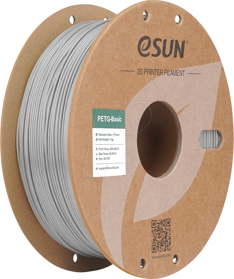 ESUN 72217270 - Filament, PETG-Basic, 1,75 mm, silber, 1 kg