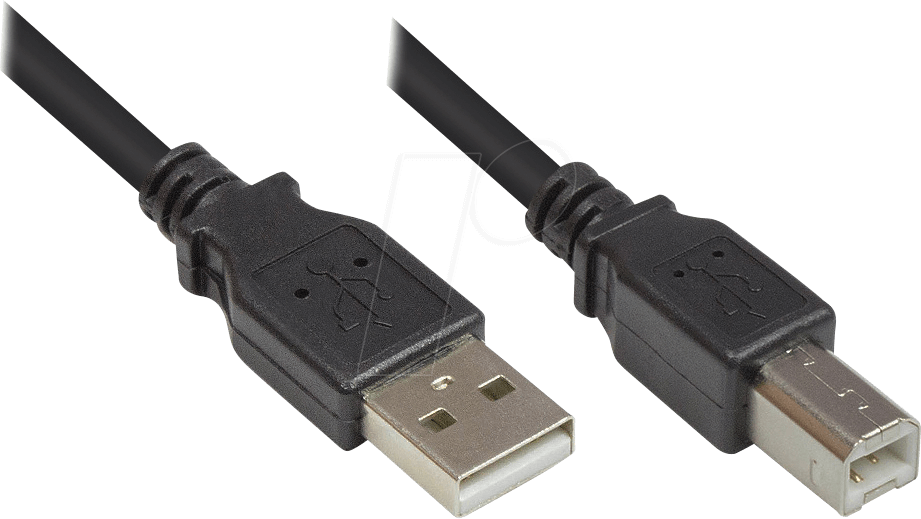 GC 2510-2OFS - USB 2.0 Kabel, A Stecker auf B Stecker, schwarz, 1,8 m