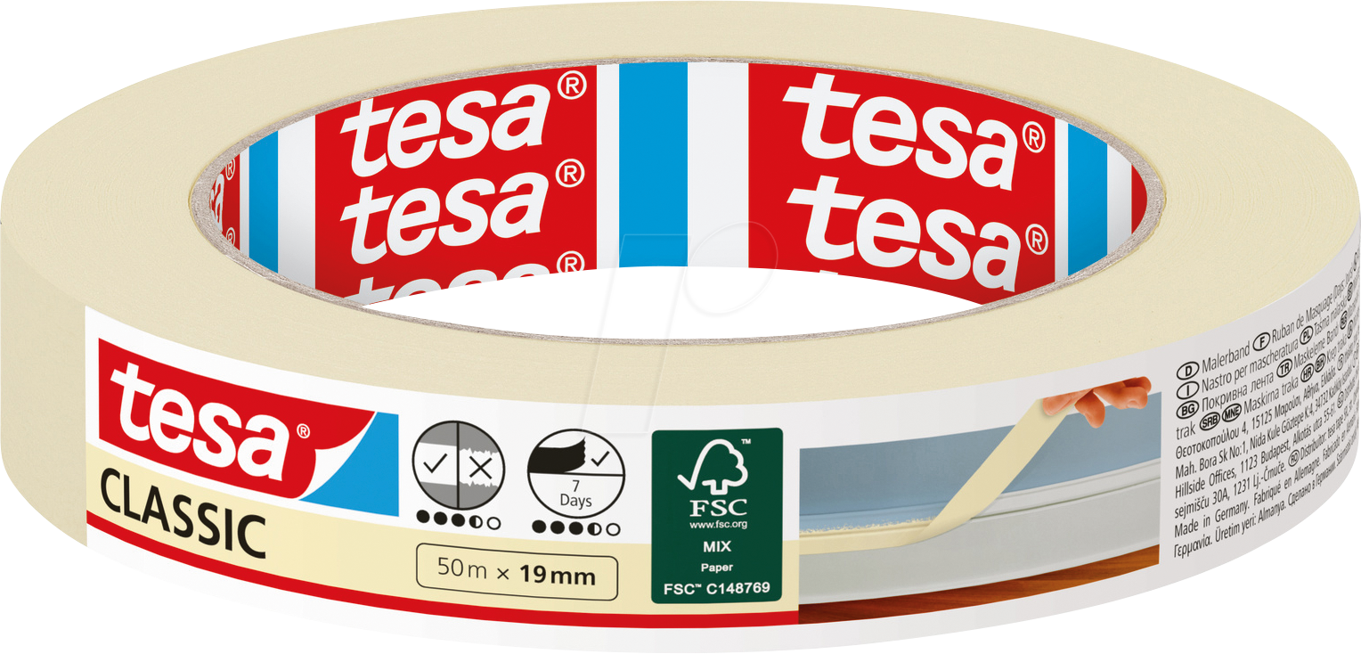 TESA 52803 - tesa Malerband CLASSIC, 50m x 19mm