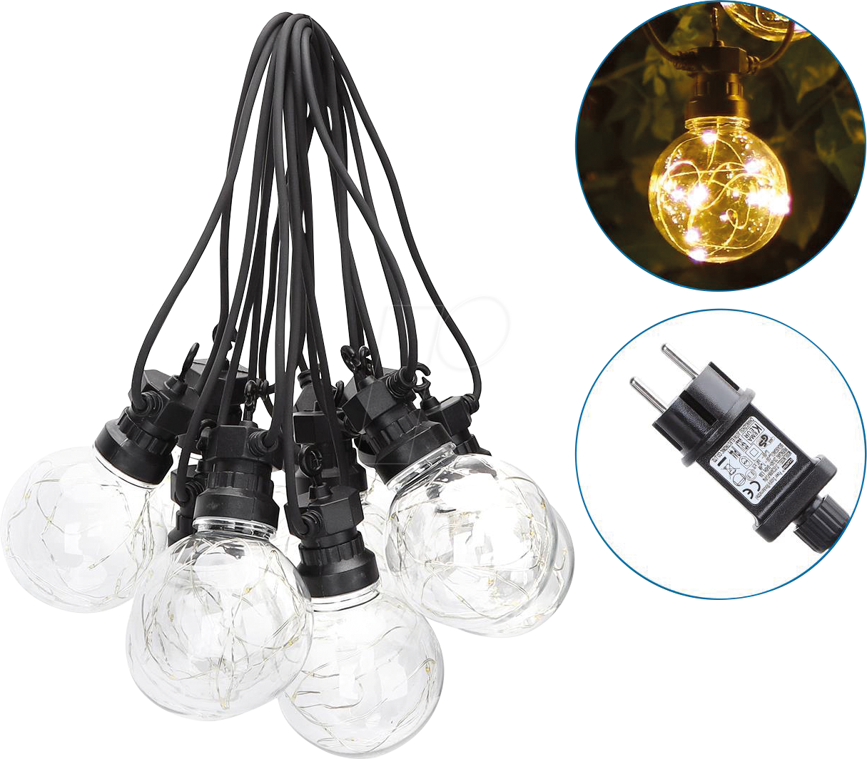 AIG 208905 - LED-Lichterkette, 10 LEDs, warmweiß, 8 m