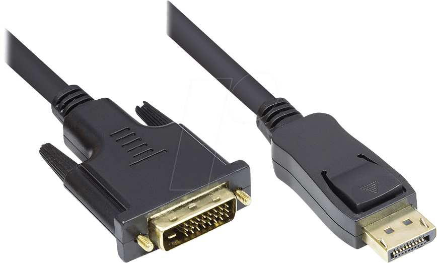 GC DP-DVI - Adapterkabel, DisplayPort Stecker auf DVI-D 24+1, 1,8 m, schwarz