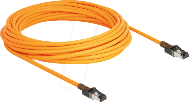 DELOCK 80418 - LED Patchkabel, Cat.6a, S/FTP, USB Type-C™, orange, 10 m