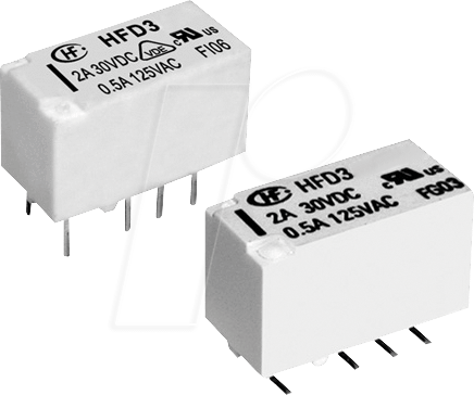 HFD3-012S - SMD Signalrelais 12 V, 2 Wechsler, 2 A, RT III