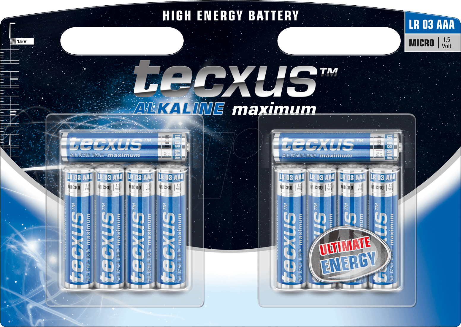 TECXUS AL 10XAAA - Maximum, Alkaline Batterie, AAA (Micro), 10er-Pack
