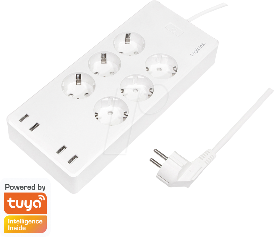 LOGILINK SH0105 - Schaltbare WLAN-Steckdosenleiste, 6-fach, 4x USB
