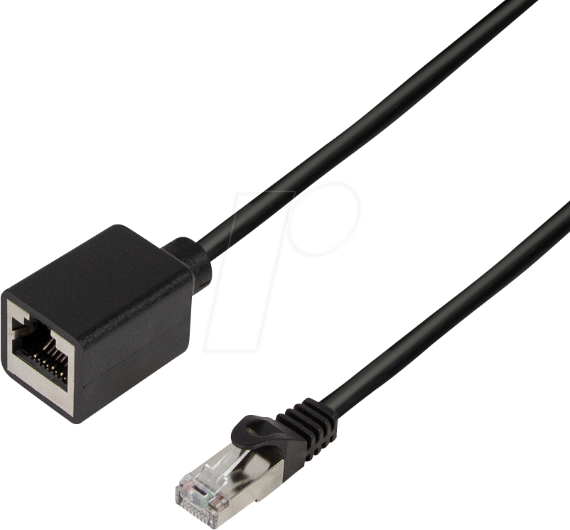 LOGILINK CQX053S - Patchkabelverlängerung, Cat.6A, S/FTP, schwarz, 2 m