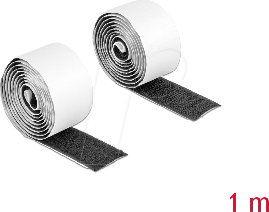 Thumbnail - DELOCK 19060 - Klettband, selbstklebend, 1 m x B 25 mm, schwarz
