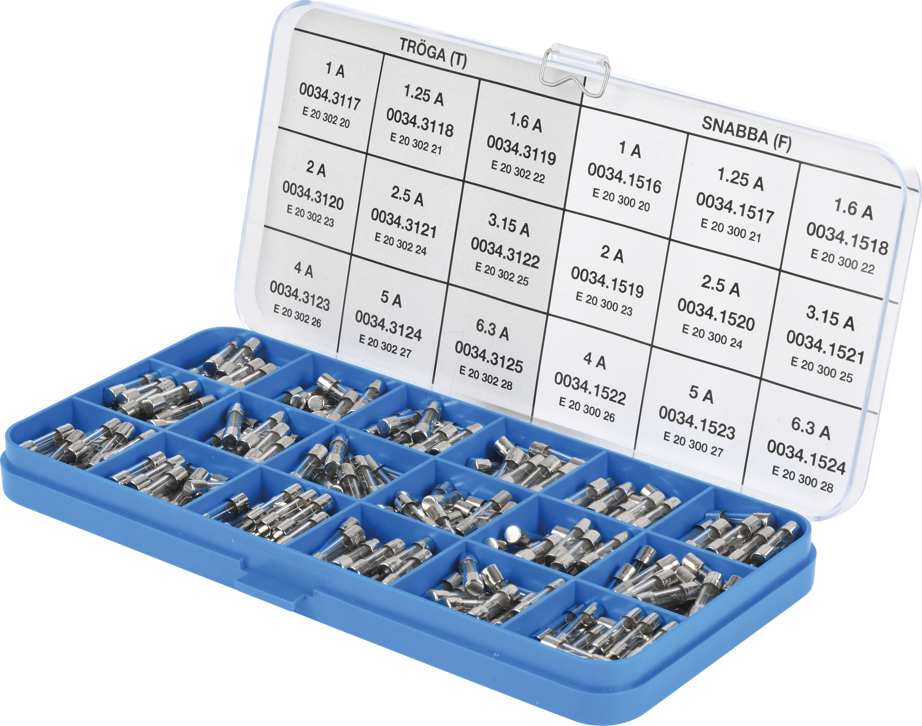 SCH 349850 - Feinsicherungs-Sortiment, 5 x 20 mm, flink, träge, 360er-Pack