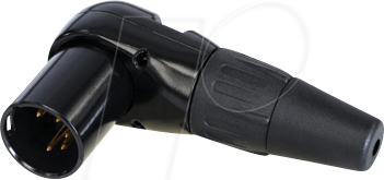 REAN RC5MR-B - XLR Kabelstecker 5-polig gewinkelt, schwarz