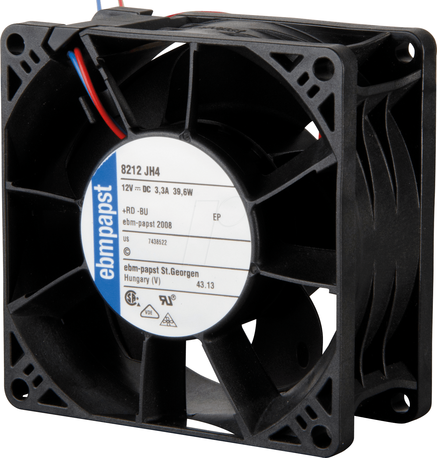 PAPST 8212 JH4 - Axiallüfter, 80x80x38mm, 12VDC, U/min: 14000