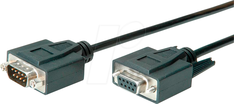VALUE 11996210 - Kabel Seriell, 9-pol RS-232, Stecker/Buchse, schwarz, 1,0 m