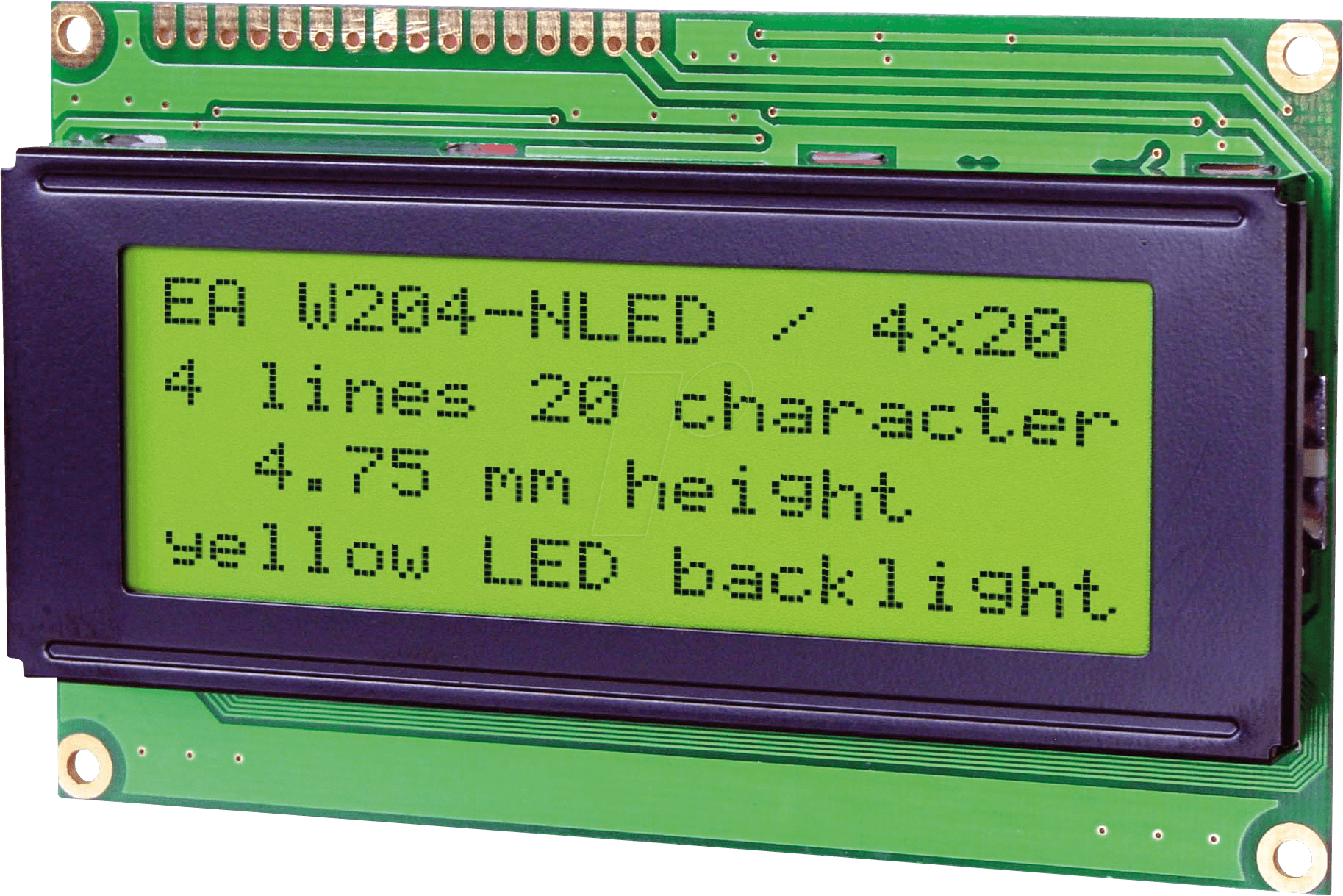 Thumbnail - LCD 204B LED - LCD-Modul, 4x20 Zeichen, H:4,8mm, ge/gn, m.Bel.