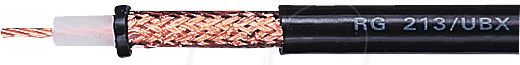 RG 8U-5 - Koaxialkabel, RG 8 / RG 213UBX, 50 Ohm, 5m