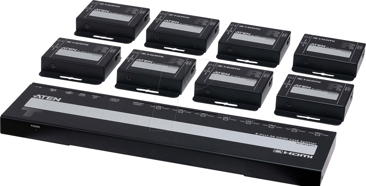 ATEN VS1828KIT - HDMI Splitter über Cat.6, 8-Port, 8 Empfänger