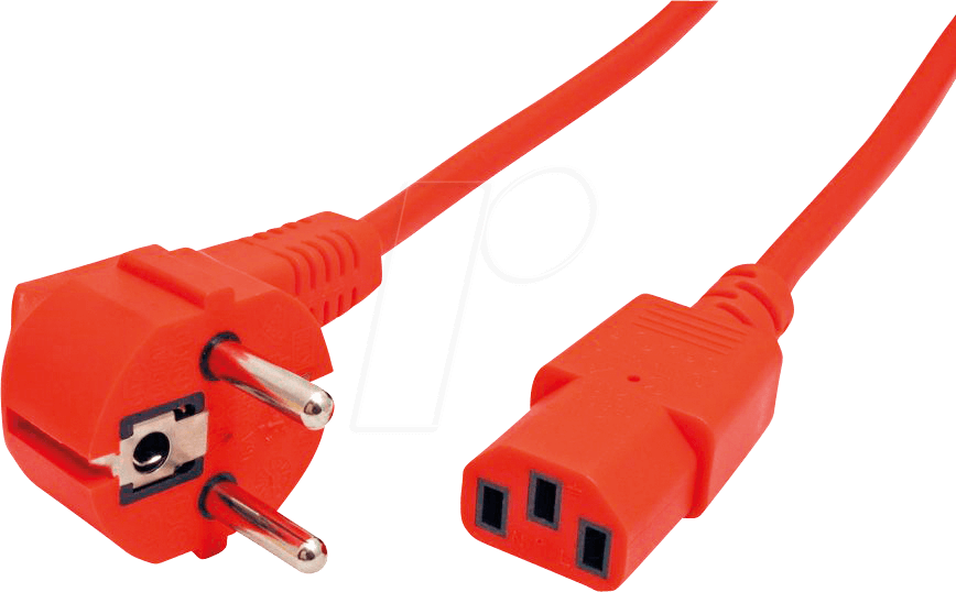 NKSK 200 RT - Netzkabel, Schutzkontaktstecker gew, 1,8 m, rot, C13