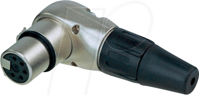 REAN RC5FR - XLR Kabelbuchse 5-polig gewinkelt, vernickeltes Gehäuse