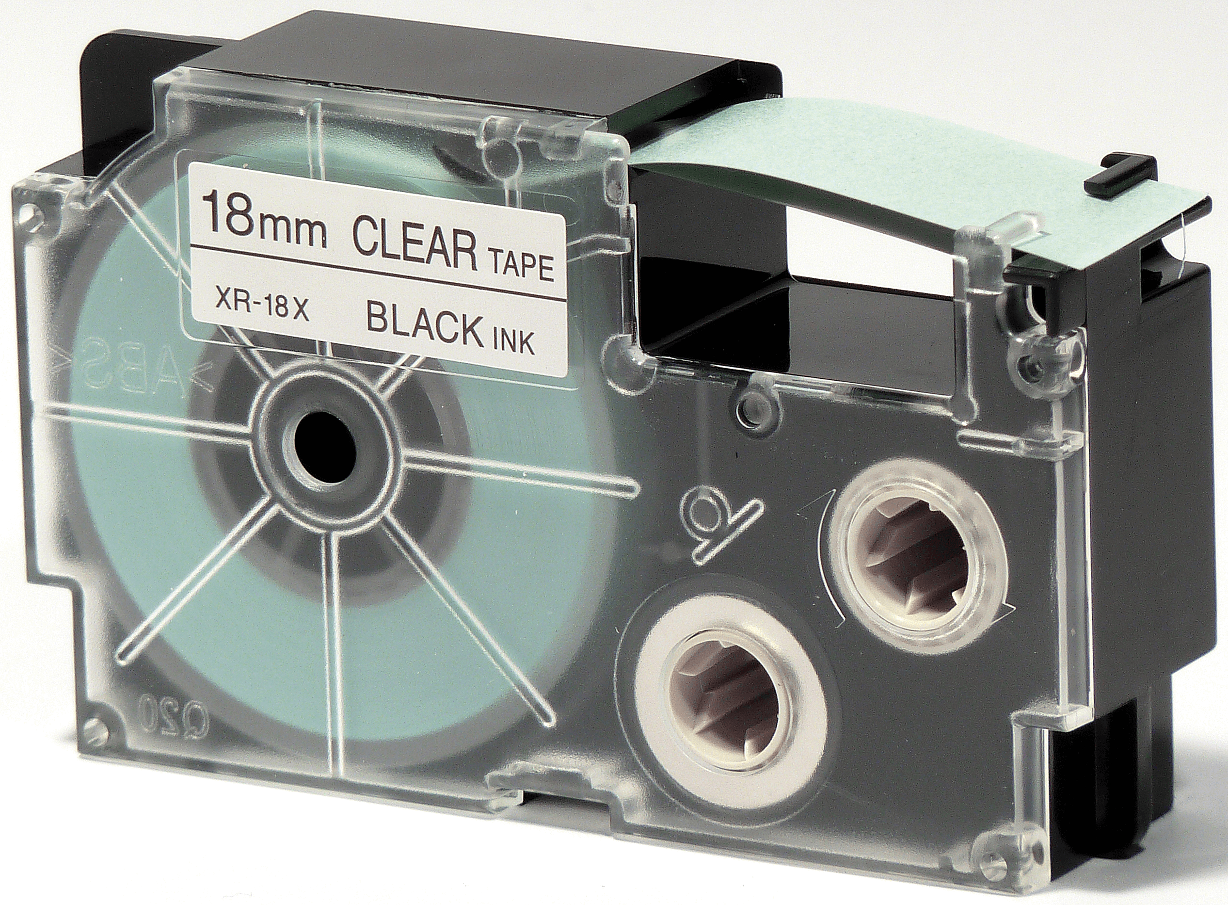 CASIO XR-18X1 - Schriftband, 18 mm x 8 m, schwarz/ transparent