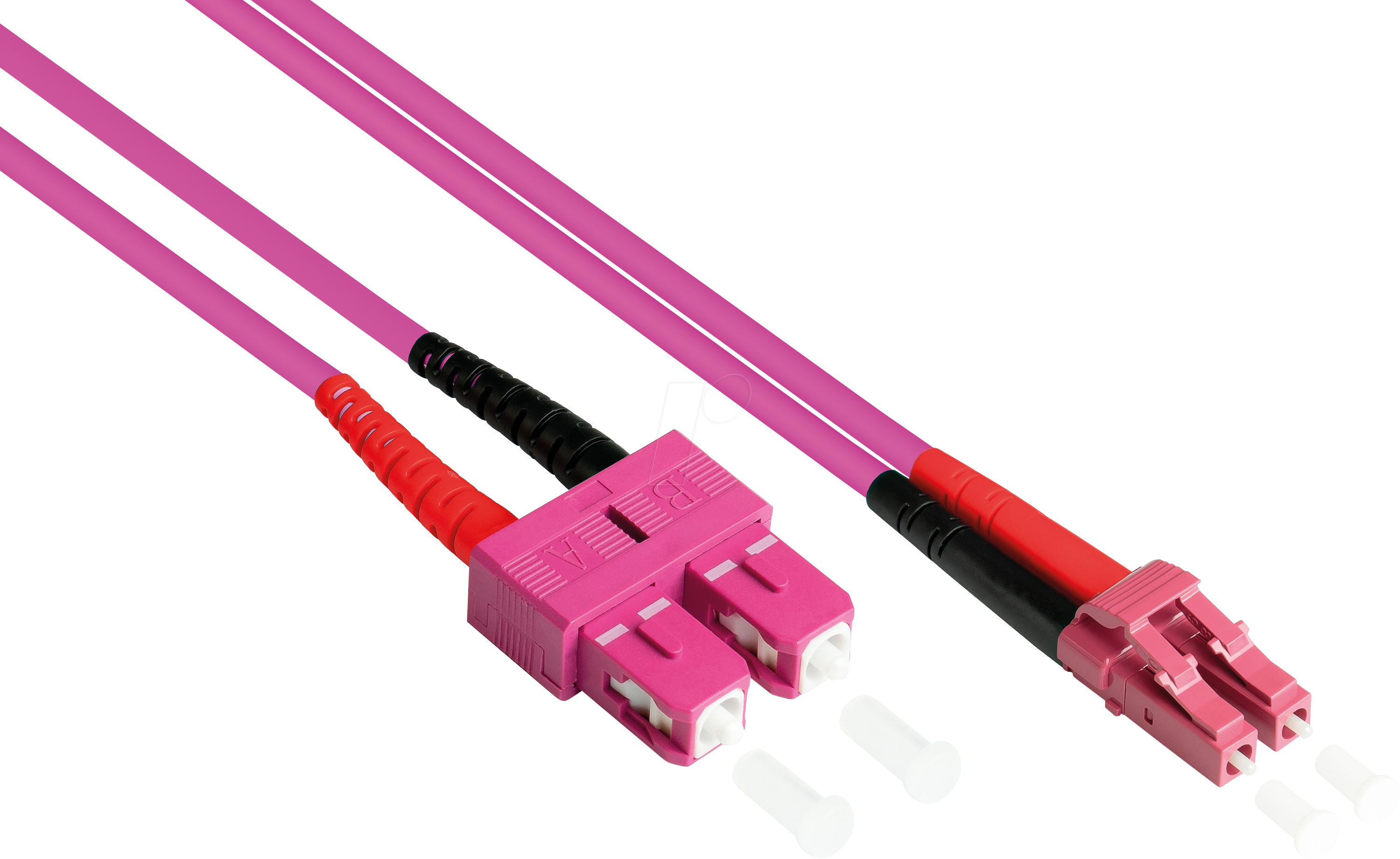 GC LW-802LS4 - Patchkabel LWL Duplex OM4 50/125µ LC/SC, 2 m, violett