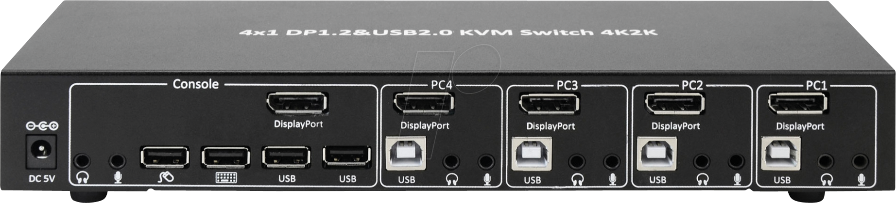 IDA-DP-KVM4 - KVM-Switch, DisplayPort, 4-Port,